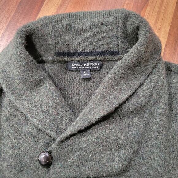 Banana Republic Shawl Collar Italian Wool Pullover Sweater Size XL - Picture 3 of 6